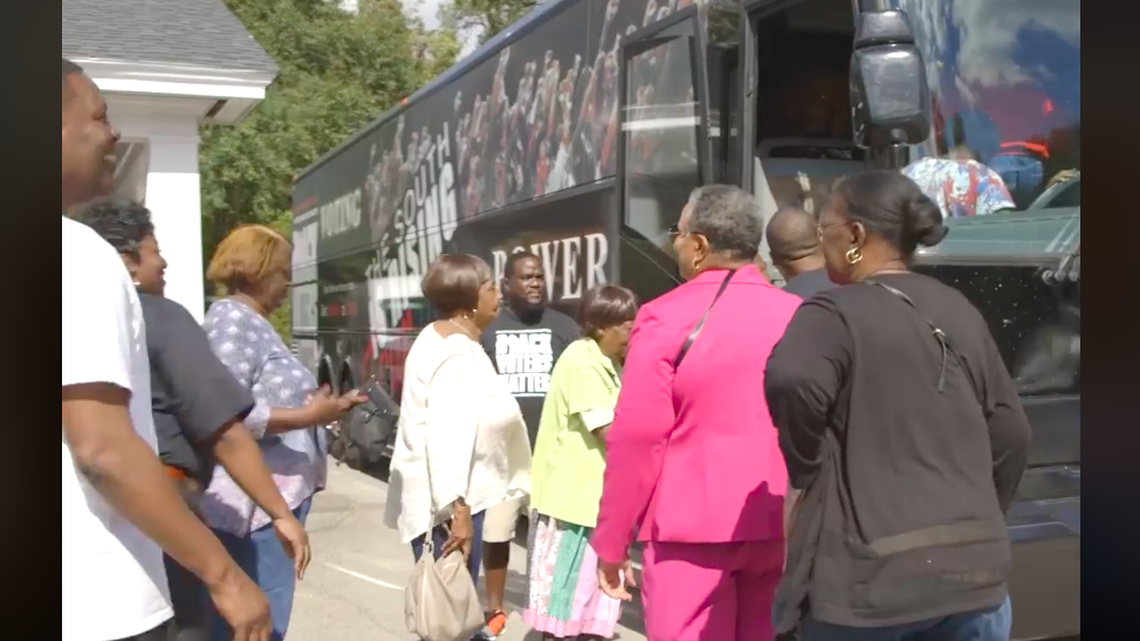 Dozens of seniors were told to leave a bus that was on its way to the polls in Georgia.