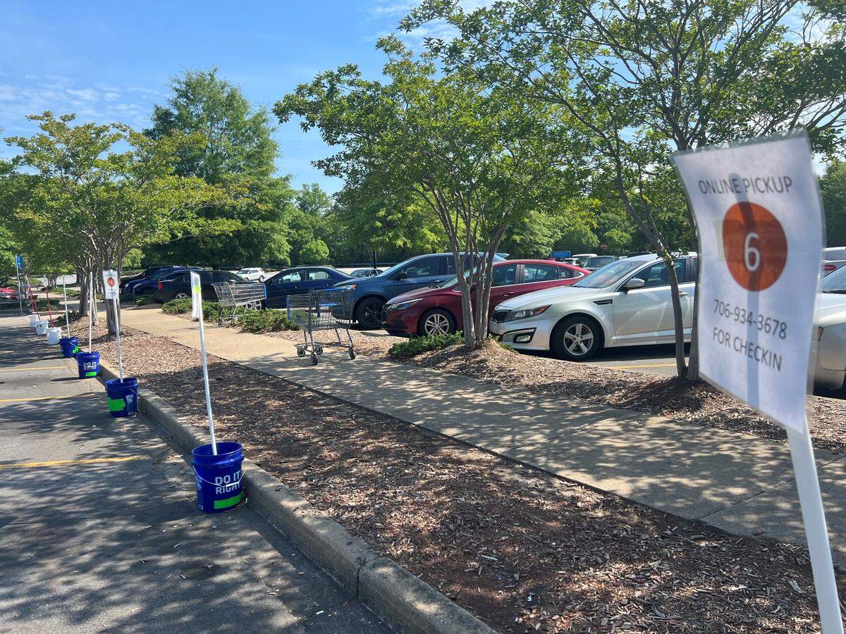 The designated pickup area at the Walmart on Whittlesey Boulevard in Columbus has temporarily moved while the store undergoes a remodel.