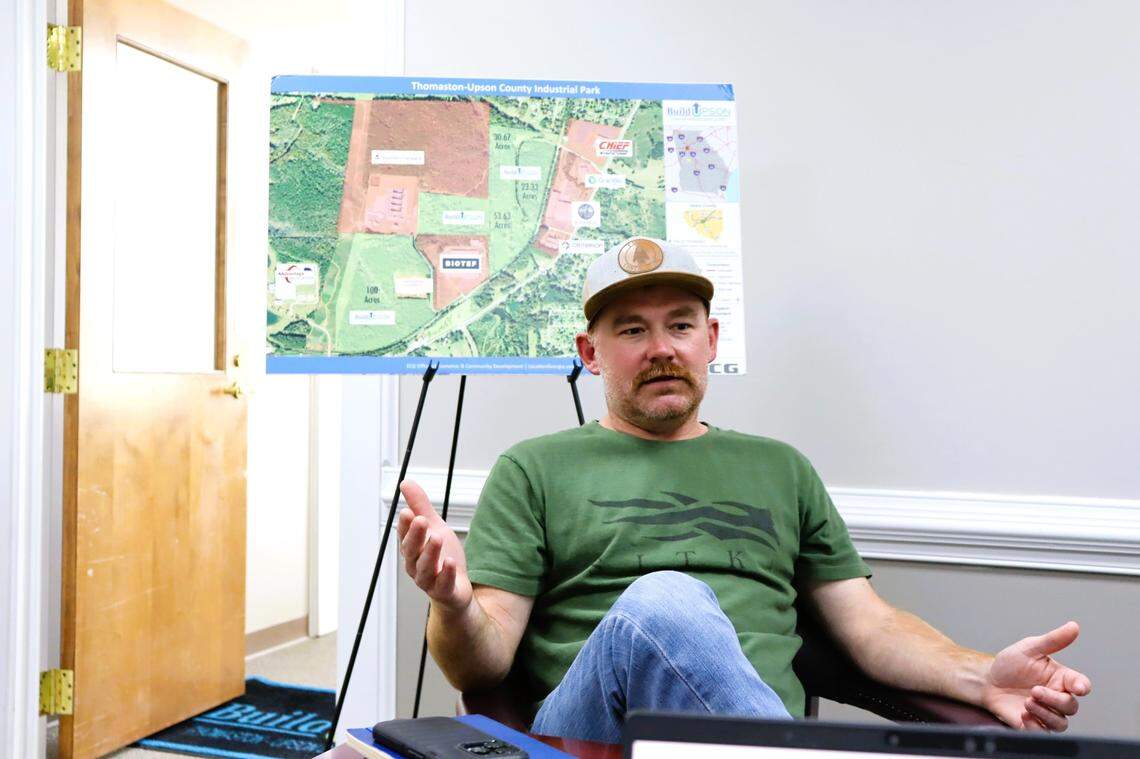 Chase Fallin, Industrial Development Authority Board chairman, explains why he supports Brightmark and itsmission to bring the Thomaston Circulatory Center to Upson County.