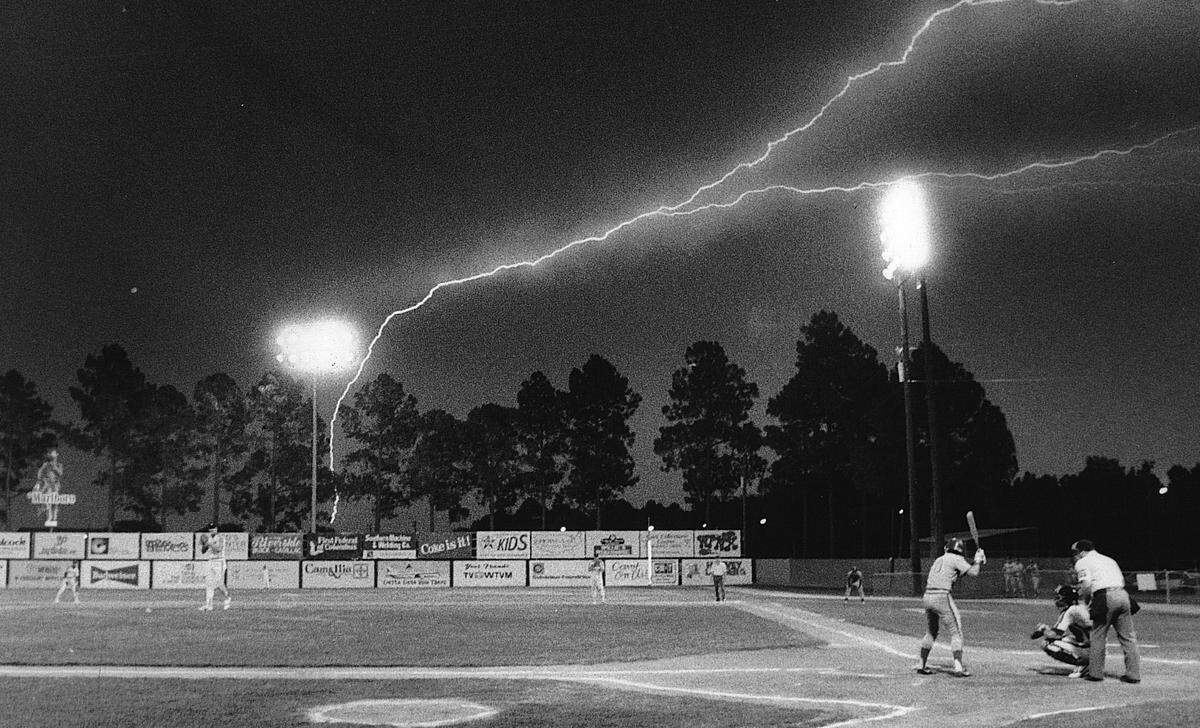 The Columbus Astros play at home game at Golden Park in 1986.