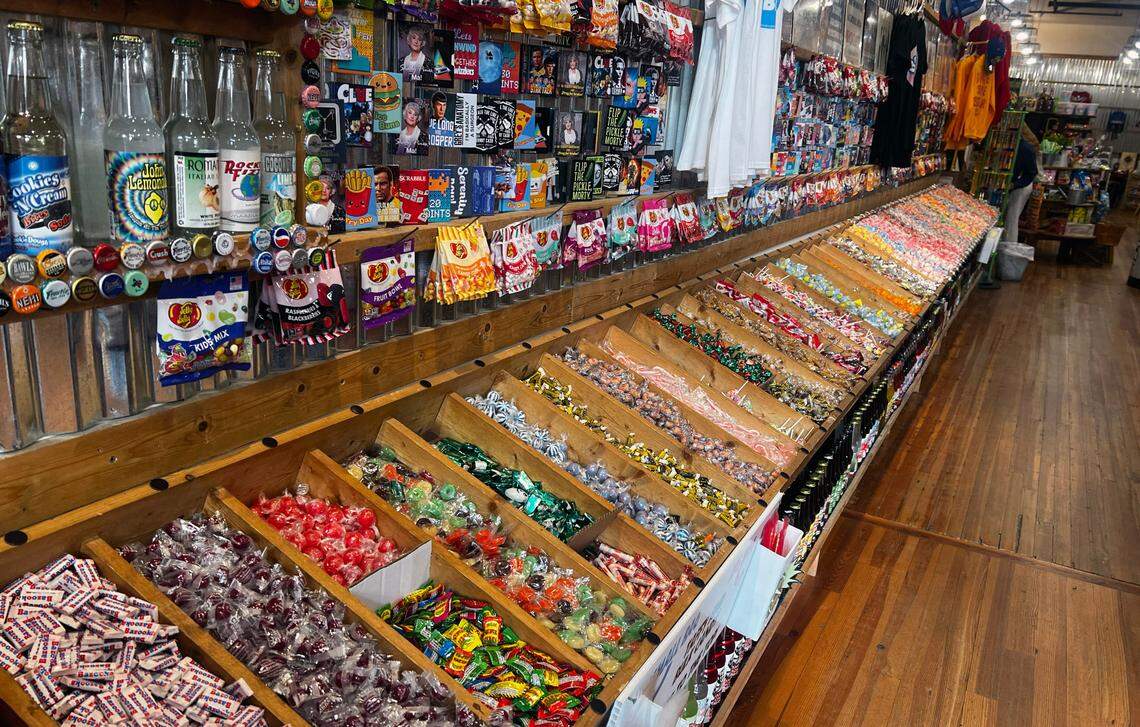 Rocket Fizz, located at 1236 Broadway in downtown Columbus, Georgia, offers a large assortment of unique items including candy, bottled sodas, gag gifts and toys.