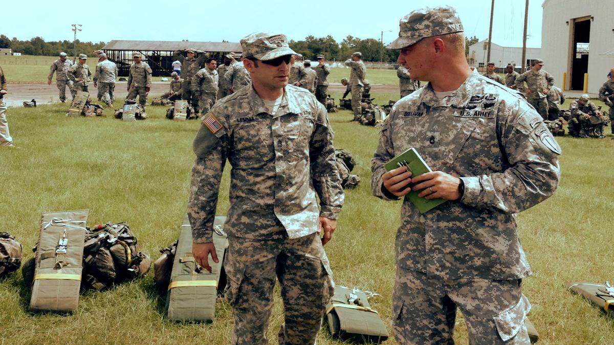 Chuck Williams/chwilliams@ledger-enquirer.comSgt. 1st Class Jeremy Lemma, at left, talks with Sgt. 1st Class Joshua Sullivan.
