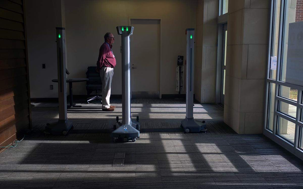 New security measures are now in place at the City Services Center, 3111 Citizens Way in Columbus. Maj. Curtis Lockette of the Muscogee County Sheriff’s Office demonstrates and explains the system Nov. 19, 2025.