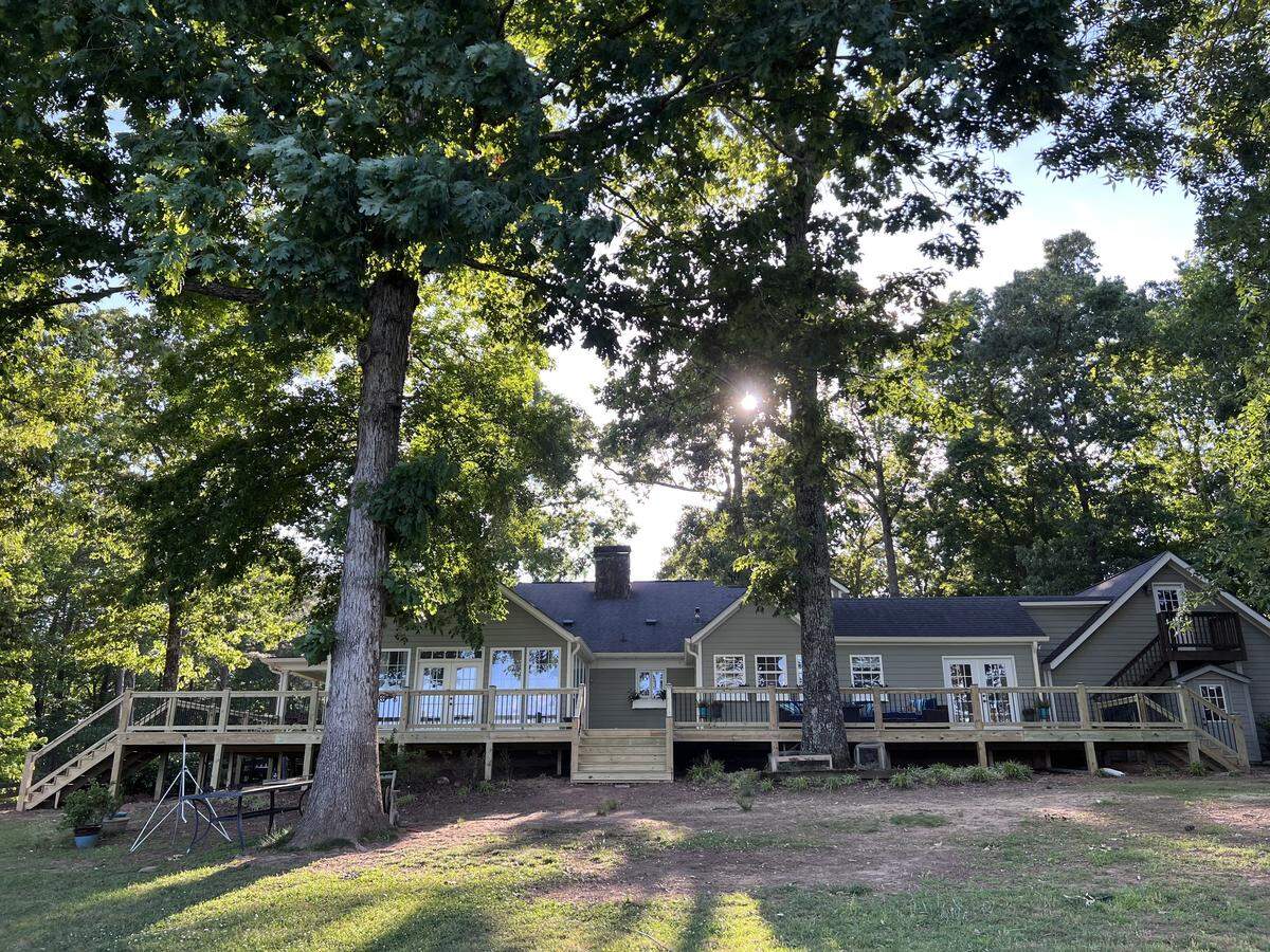 The Hutchings home after a newly added 1,200 square foot deck in their backyard in their old Fayette County home.