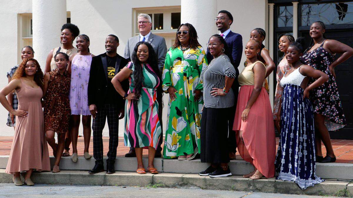Participants in the press conference for this year’s Juneteenth celebration in Columbus, Georgia gather for a group photo. 06/06/2024
