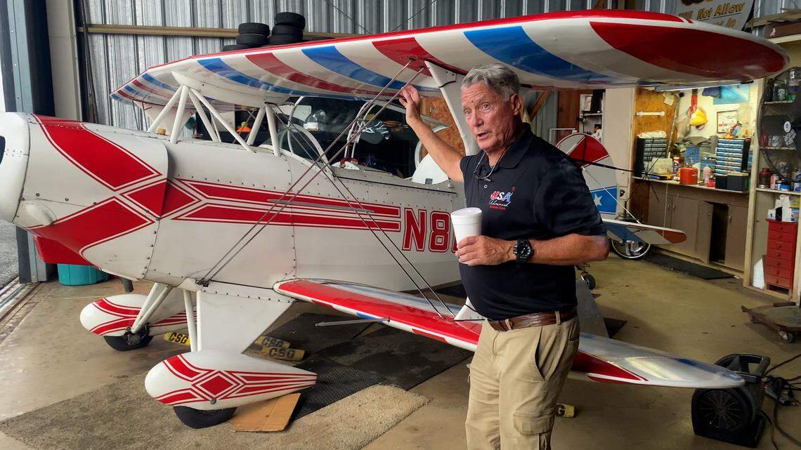 Marty Flournoy of Columbus talks about his flying experience and training other pilots. during a July 30, 2025, interview.