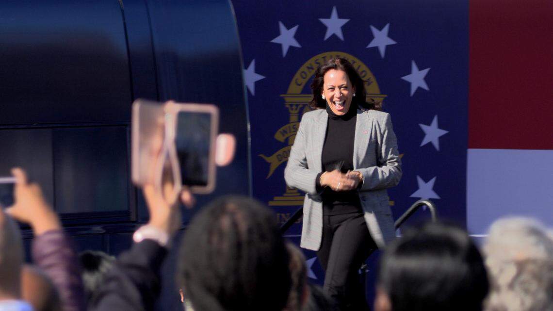 U.S. Vice President Kamala Harris appears in Georgia in 2020.