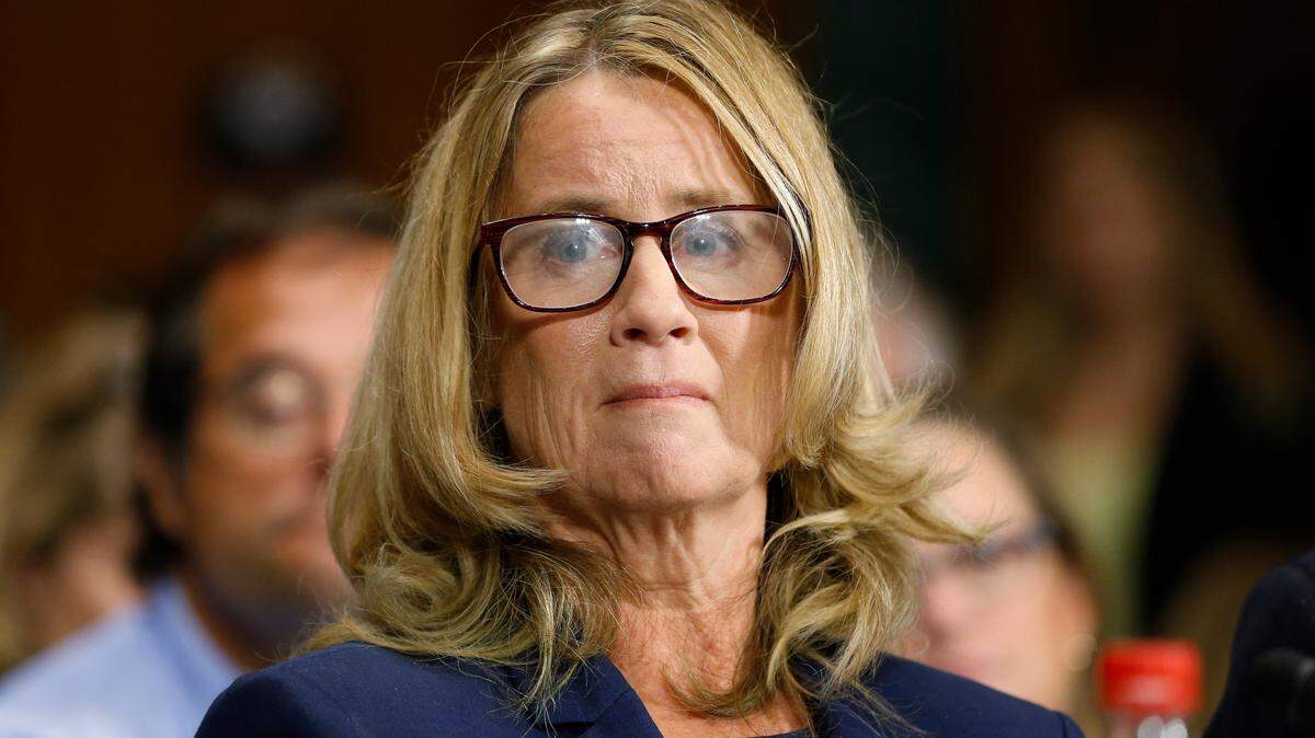 Christine Blasey Ford speaks during a hearing of the Senate Judiciary Committee on Thursday on Capitol Hill in Washington.