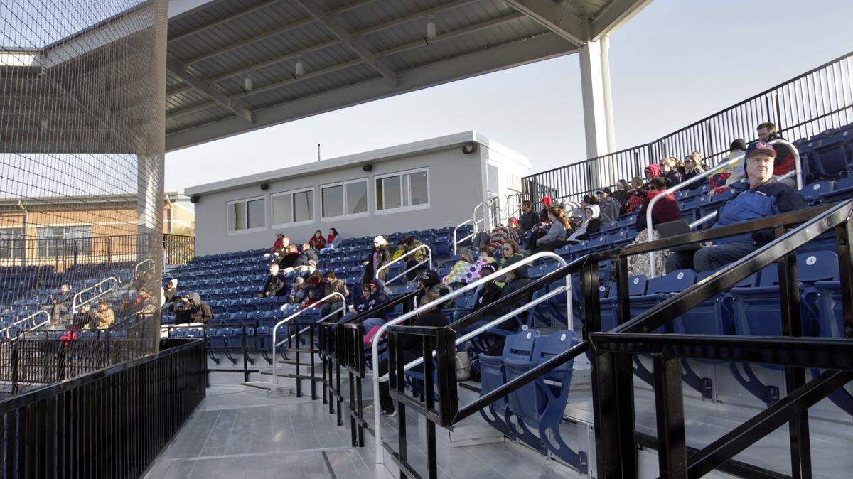 ROBIN TRIMARCHI rtrimarchi@ledger-enquirer.com 
 Columbus State baseball fans brave the cold for the Cougars first game in the renovated Burger King Stadium on Wednesday. 02.10.16
