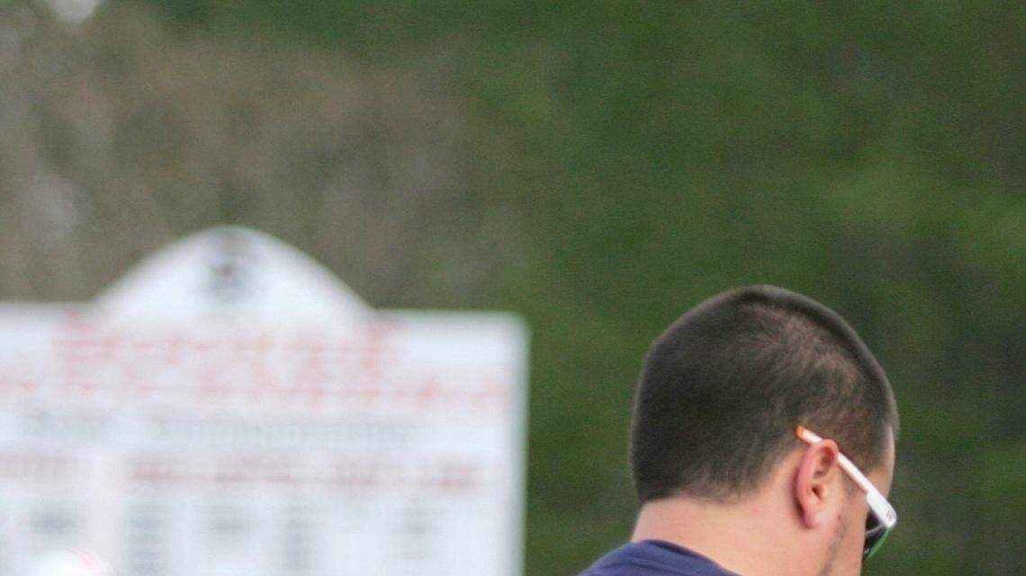 Auburn left tackle Shon Coleman gets his wrist wrapped during a practice leading up to the Birmingham Bowl. (Michael Niziolek | mniziolek@ledger-enquirer.com)