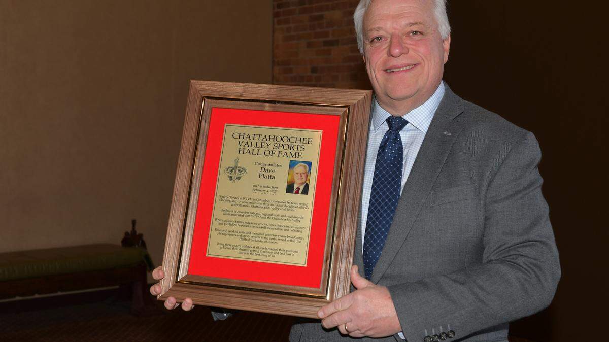 Dave Platta was inducted into the Chattahoochee Valley Sports Hall of Fame Saturday as part of the Class of 2023. 02/04/2023