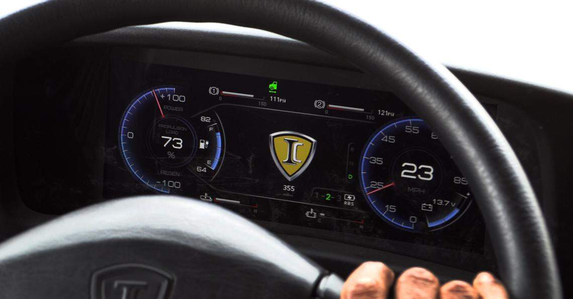 Willie Rembert, a school bus driver for the Chattahoochee County School District, drives one of the four new, electric school buses the district recently received. 01/23/2024