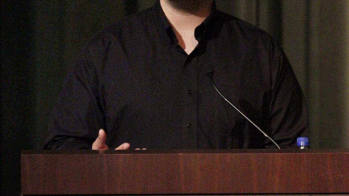 Zak Ebrahim, author of "The Terrorist's Son: A Story of Choice," addressed the freshman class at University Hall on the Columbus State University main campus on Tuesday.