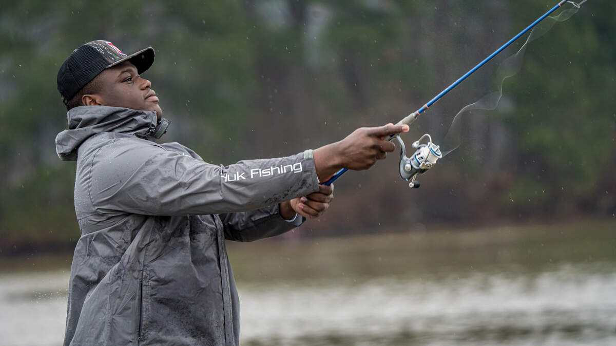Defensive end Marlon Davidson, a projected first-round NFL Draft pick, reeled in the winning spotted bass in a March celebrity tournament. Raleigh will soon host the General Tire Heavy Hitters event for professionals.