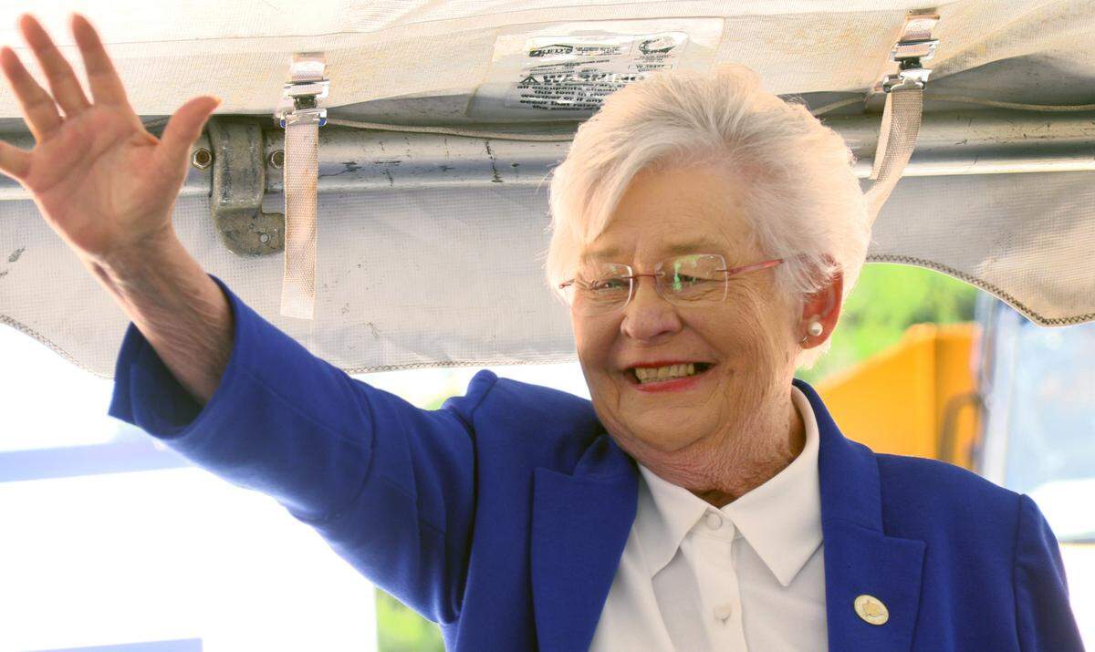 Alabama Gov. Kay Ivey arrives Thursday for the groundbreaking ceremony for an expansion by Daechang Seat Corp USA in Phenix City, Alabama. 05/12/2022