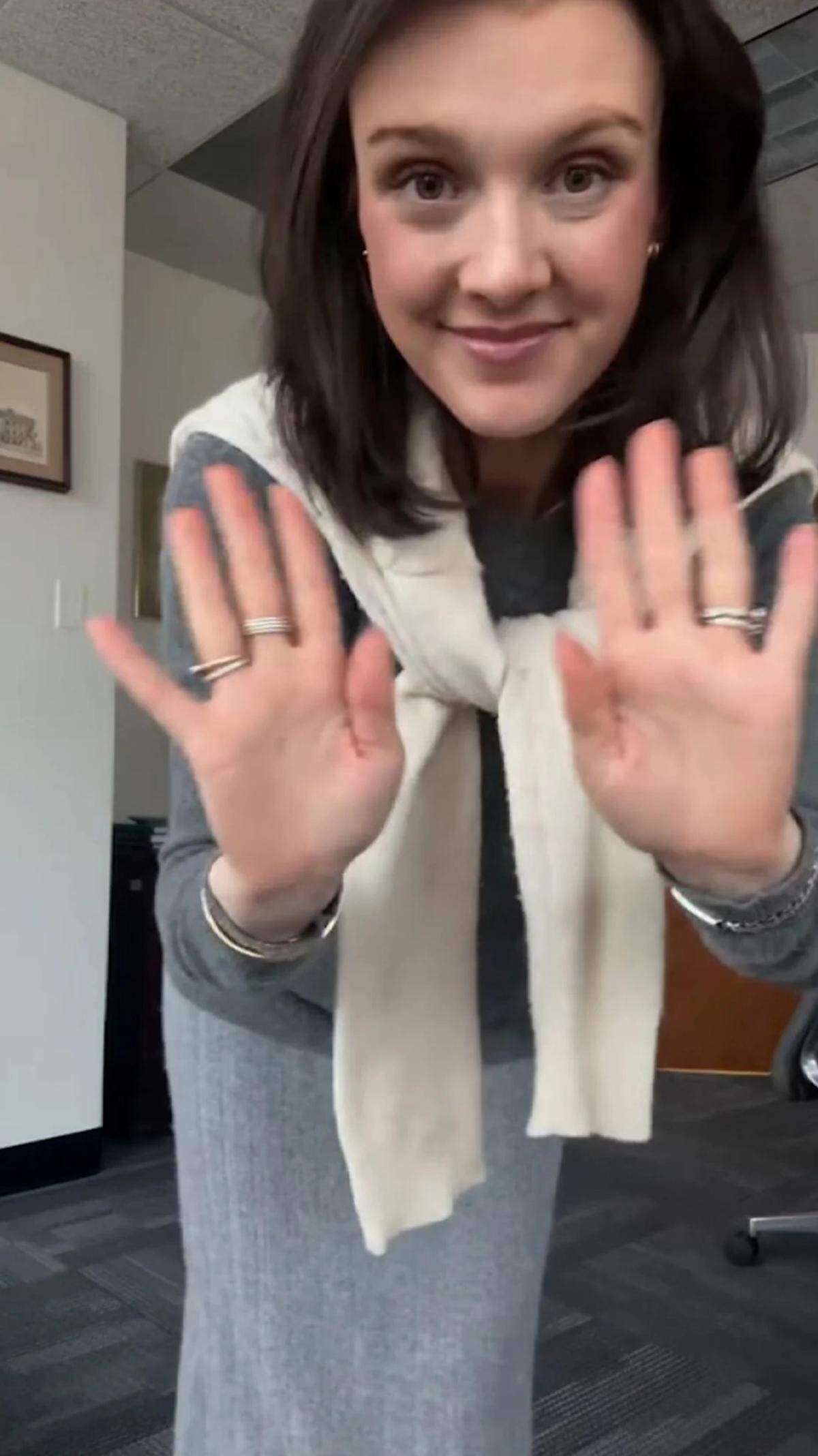 This is a still photo from one of her many posts from her OPM office in Washington D.C.