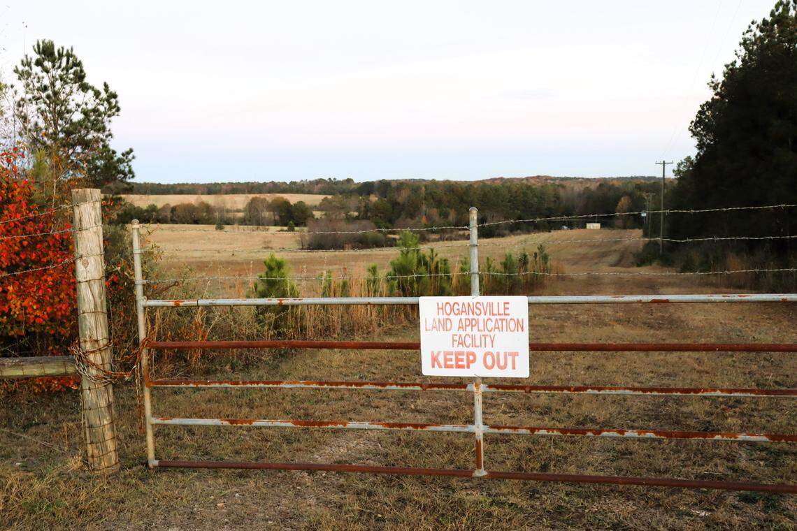 A Hogansville Land Application System entrance off Hightower Road. The land has remained dormant for four years and will continue to do so unless it is decommissioned. 