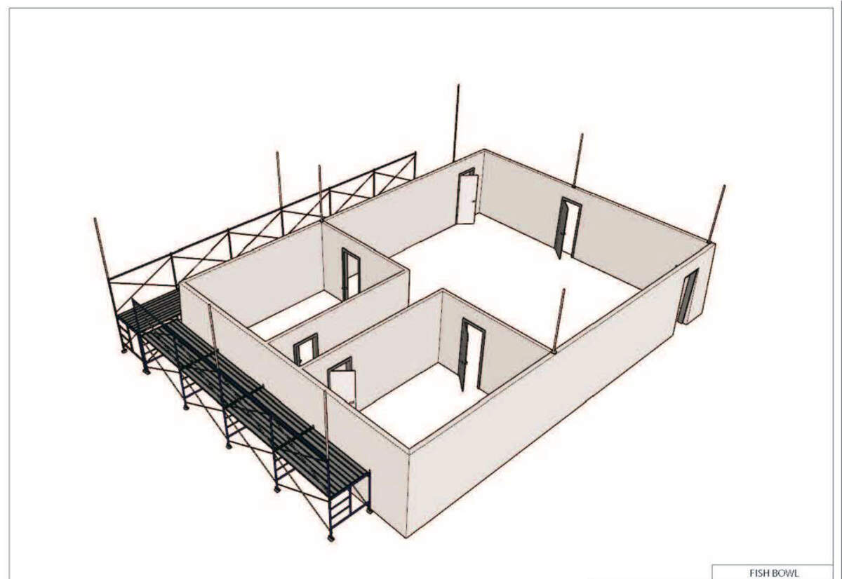 This is one view of the “ ‘Fish Bowl’ Training Device.” The image is part of a U.S. Department of Homeland Security, Ft. Benning, Georgia OFTP Training Devices Statement of Work document dated June 25, 2019