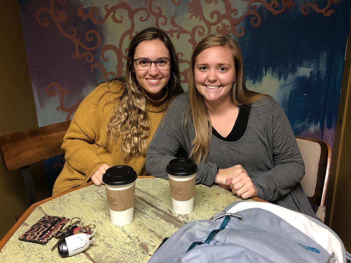 Jenna Pitts (left), senior integrated media major, and Elane Rhodes (right), junior early childhood education major both said that they get between 40 to 45 hours of sleep a week, totaling about eight or so hours a night.