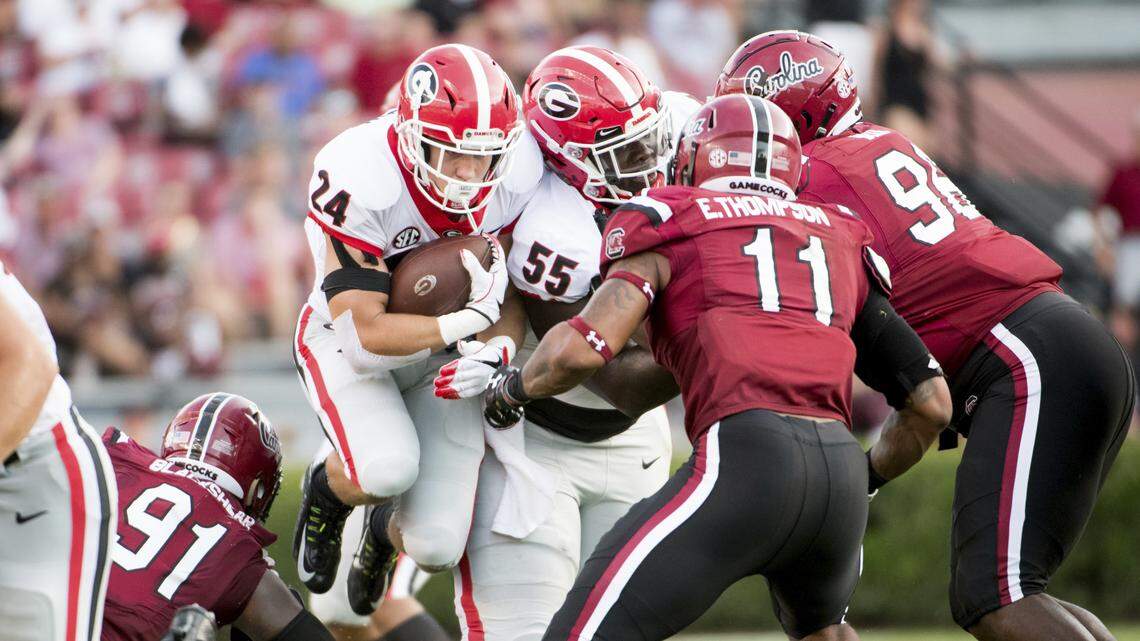Bulldogs running back is on small side, but his dreams are big as Chubb and Michel’s