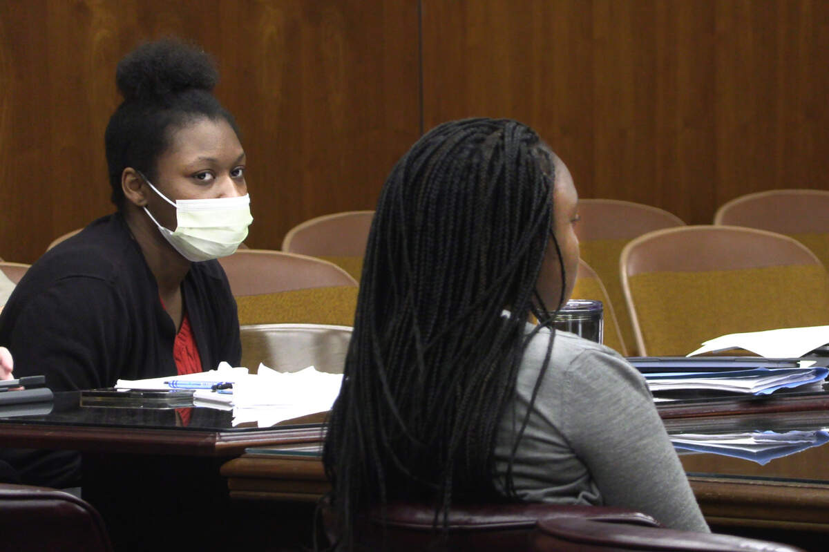 Eurica Denise Turpin, left, and Ceonna Shikeria Turpin, the two sisters accused of killing a Columbus teen in a city park, chose to plead guilty Tuesday after incriminating text messages were allowed as evidence in the murder case. 02/07/2023
