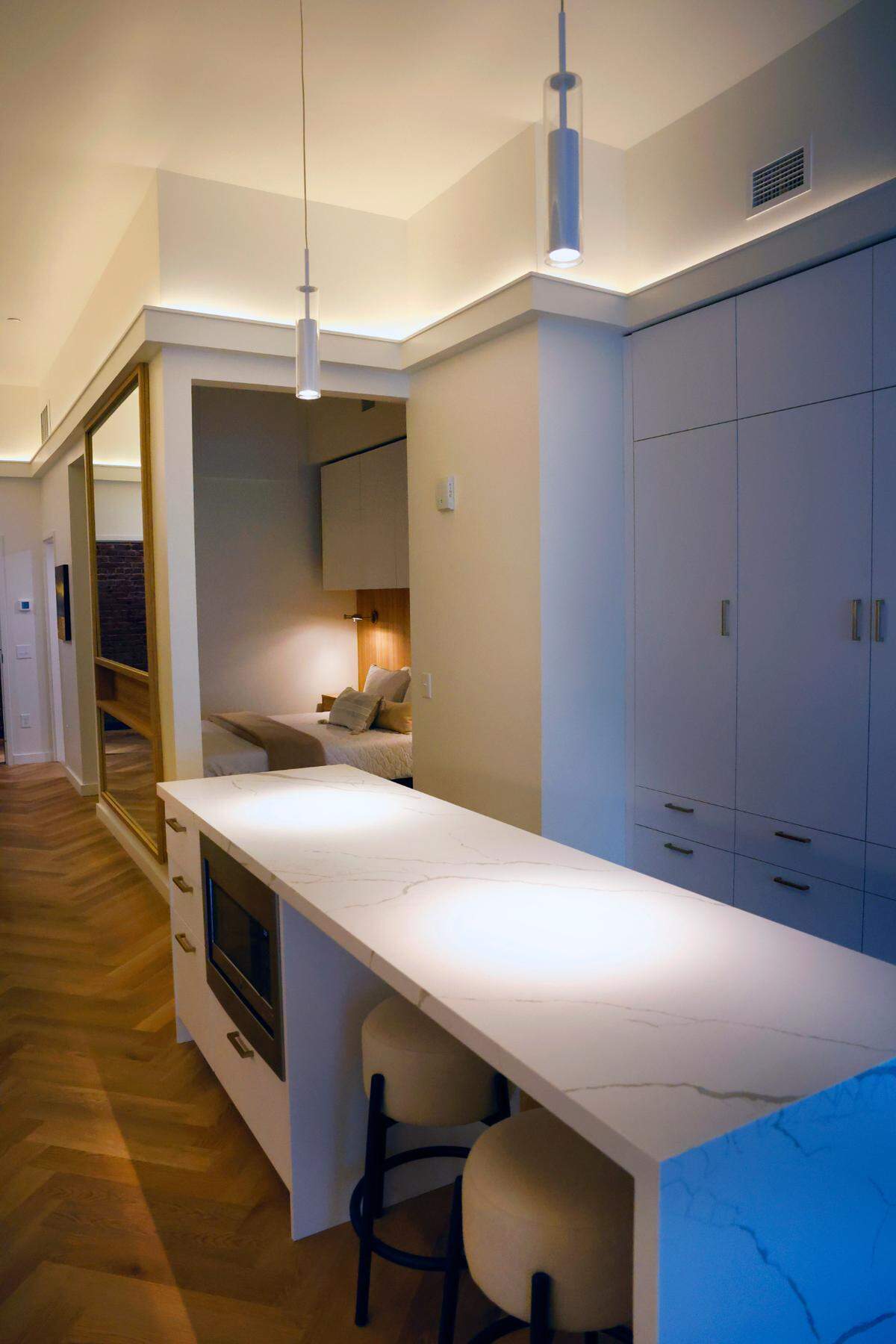 The Rialto Residences in Columbus features 10 one-bedroom apartments and four two-bedroom apartments. 07/02/2025