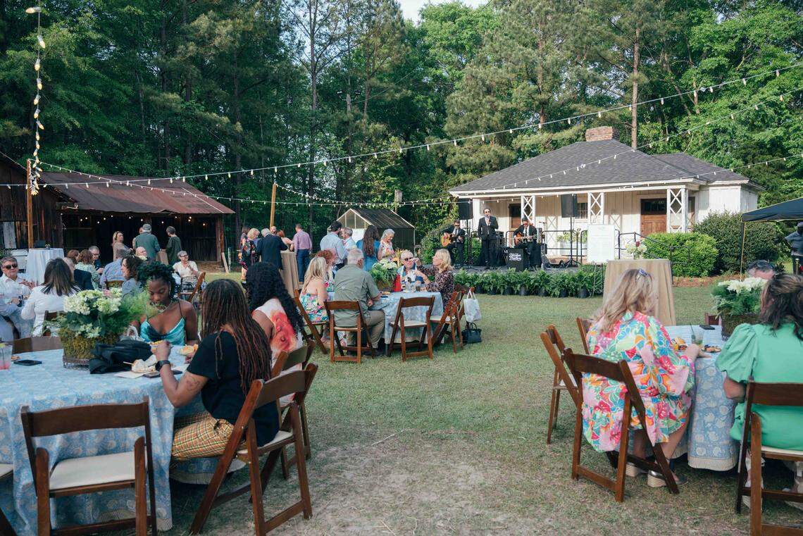 This is a scene from the Bourbon and Blooms in the Garden event at the Columbus Botanical Garden in 2025.