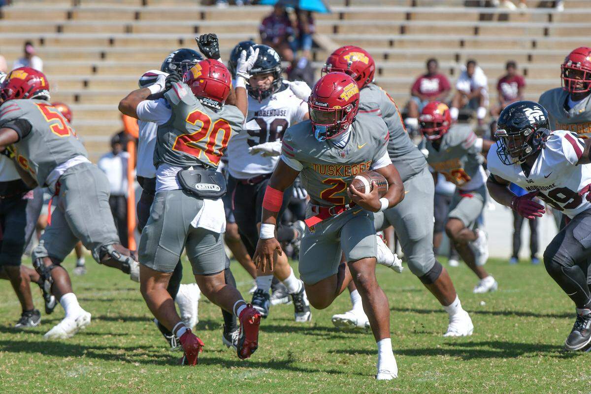 Morehouse College and Tuskegee University face off in the Tuskegee Morehouse Football Classic on Saturday, Oct. 5, 2024. Tuskegee won the game 42-0.