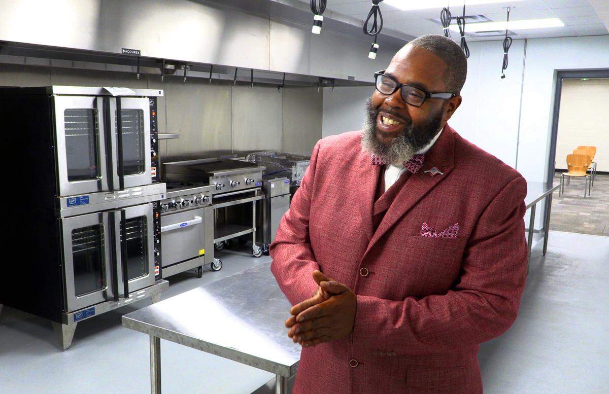 Robert Scott, director of community reinvestment and real estate for the Columbus Consolidated Government, talks about the opening of The Food Mill Shared Kitchen, located at 3720 5th Ave. in Columbus, Georgia. 11/08/2024
