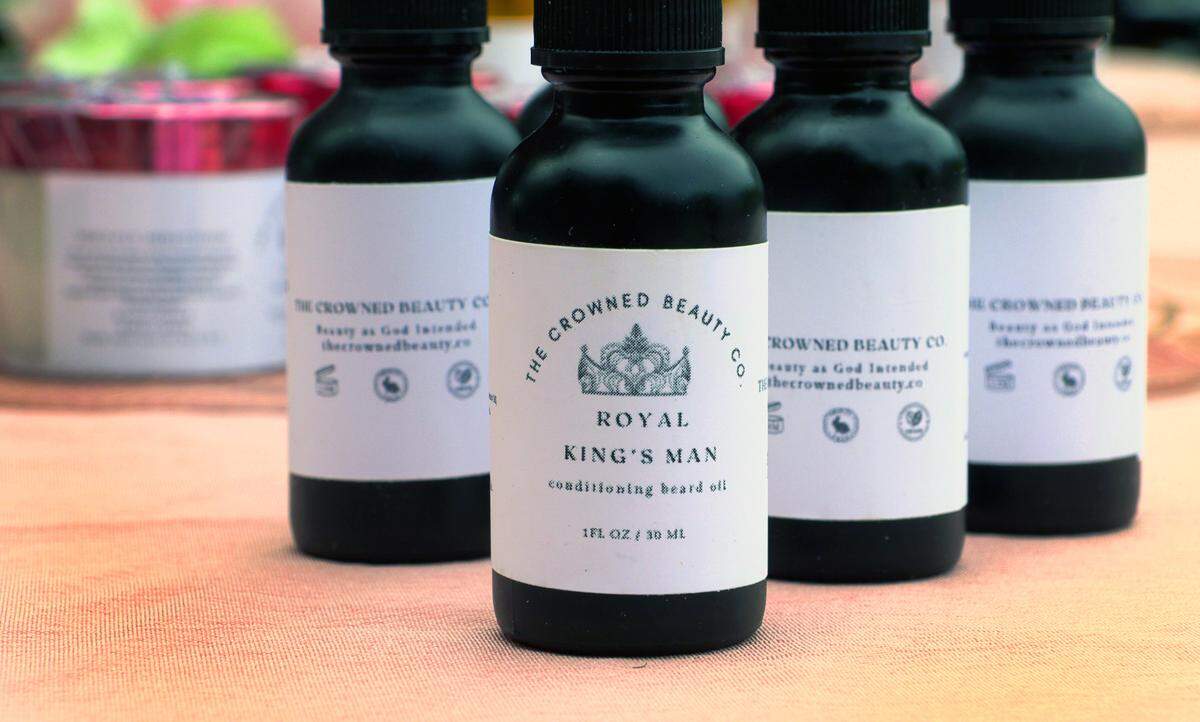 The Crowned Beauty Co. offers a conditioning beard oil for men. 05/04/2024