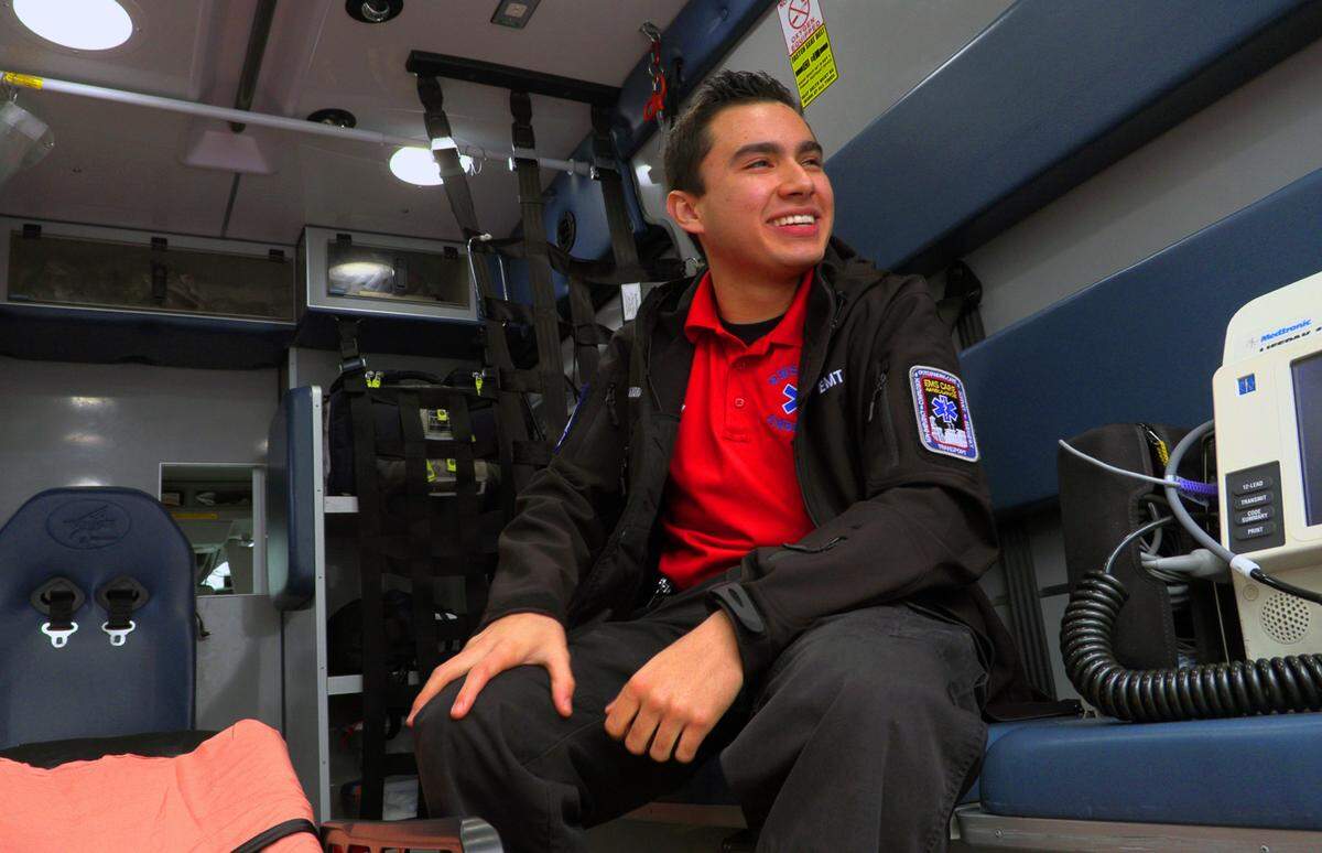 Alejandro Corredor, a 2020 Shaw High School graduate, is the first participant in Shaw’s Raider Rescue EMT program to pass the National Registry of Emergency Medical Technicians (NREMT) exam and is now working as an EMT at EMS Care Ambulance in Columbus, Georgia.