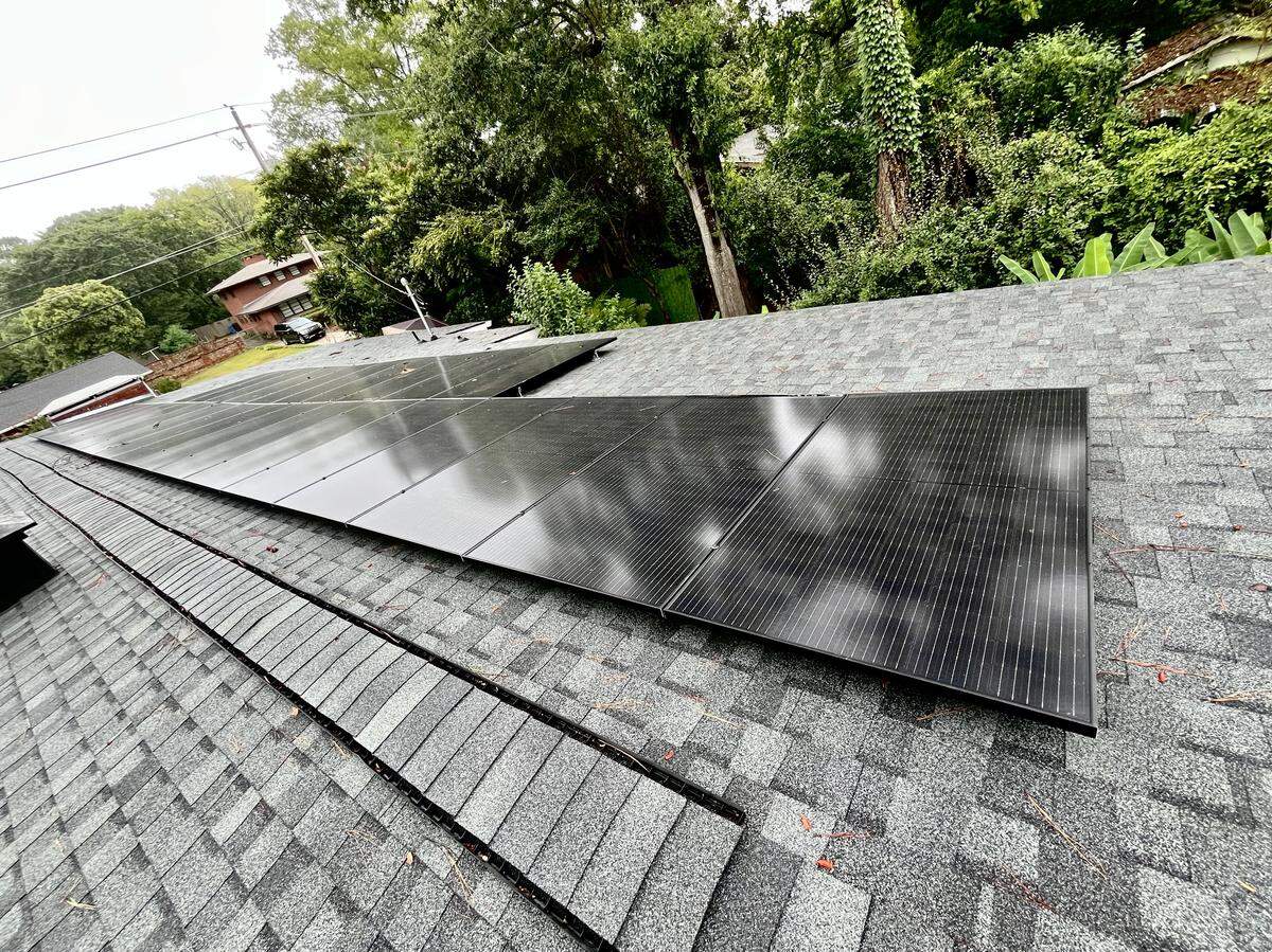 Solar panels on the rooftop of Christine Difeliciantonio’s home in Midtown Columbus implemented during the Georgia BRIGHT pilot program.