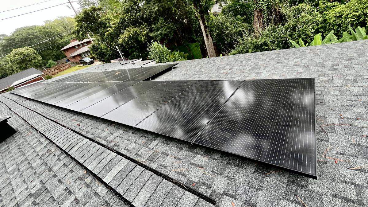 Solar panels on the rooftop of Christine Difeliciantonio’s home in Midtown Columbus implemented during the Georgia BRIGHT pilot program.