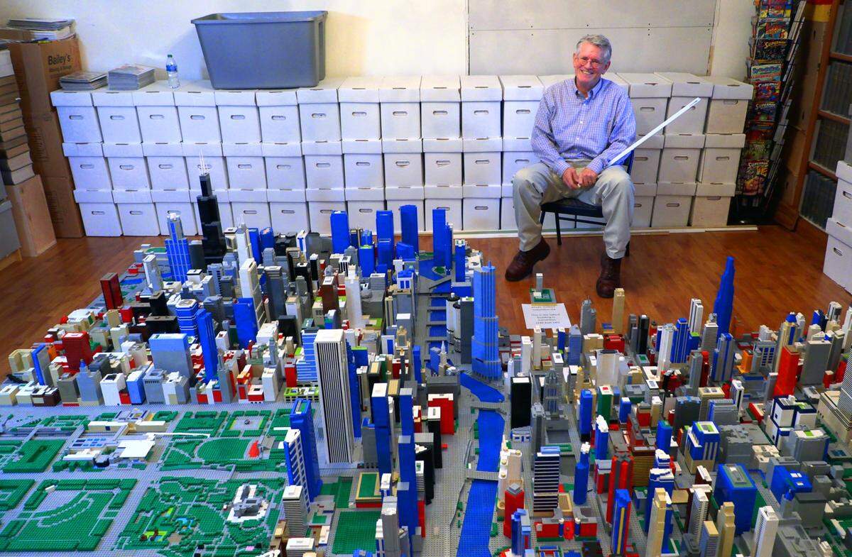 Kirk Ticknor, 61, the director of public works at Fort Moore, has built a 13-by-10-foot scale model of downtown Chicago — comprising approximately 500,000 LEGO bricks. It will make its public debut this weekend at the inaugural LEGO Brick Convention in the Columbus Convention & Trade Center. 10/18/2023