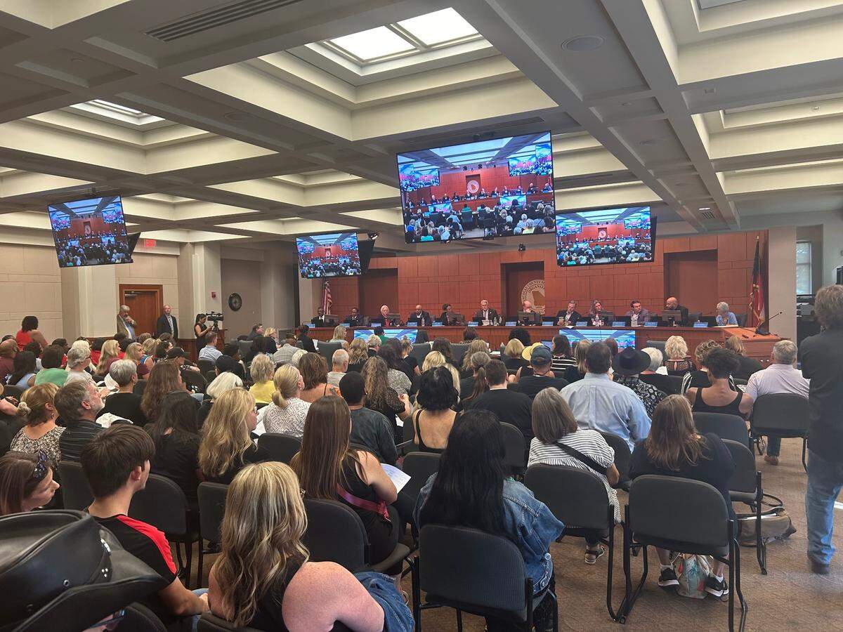 A picture of the Columbus City Council meeting conducted on 7/23/2024 at the Muscogee County School District Public Education Center.