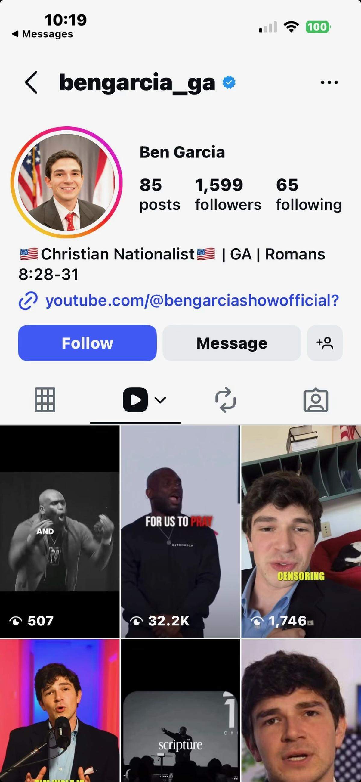 Ben Garcia, president of Magnolia Grove Consultants, previously self-identified as a “Christian Nationalist” on his Instagram profile. Garcia was managing Columbus mayoral candidate Joanne Cogle’s campaign, but Cogle said she separated from his firm after his views came to light.