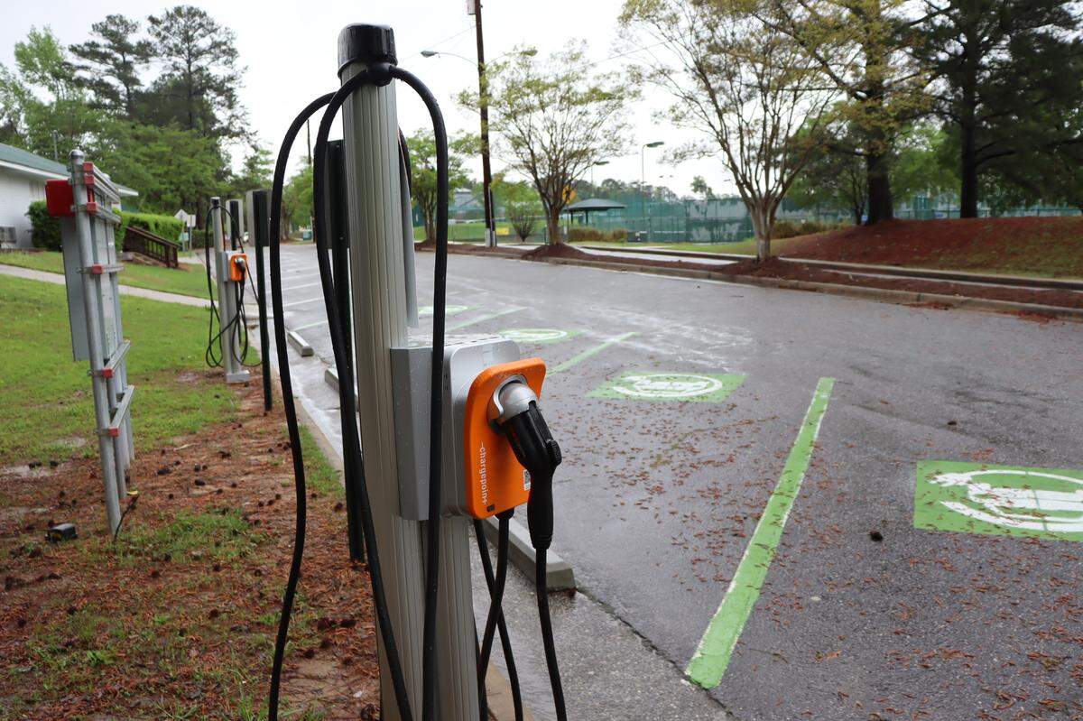 Two Chargepoint EV charging stations at Cooper Creek Park constructed in partnership with METRA and Georgia Power.