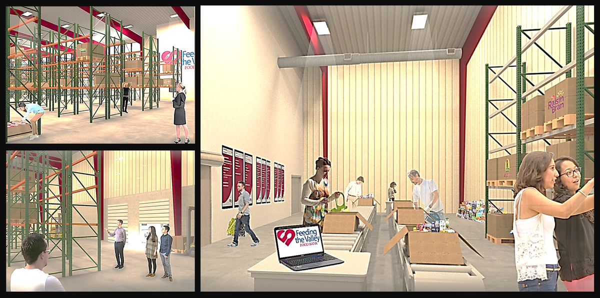 This artist’s rendering shows a collage of images depicting what the $5.7 million expansion of Feeding the Valley is designed to look like.