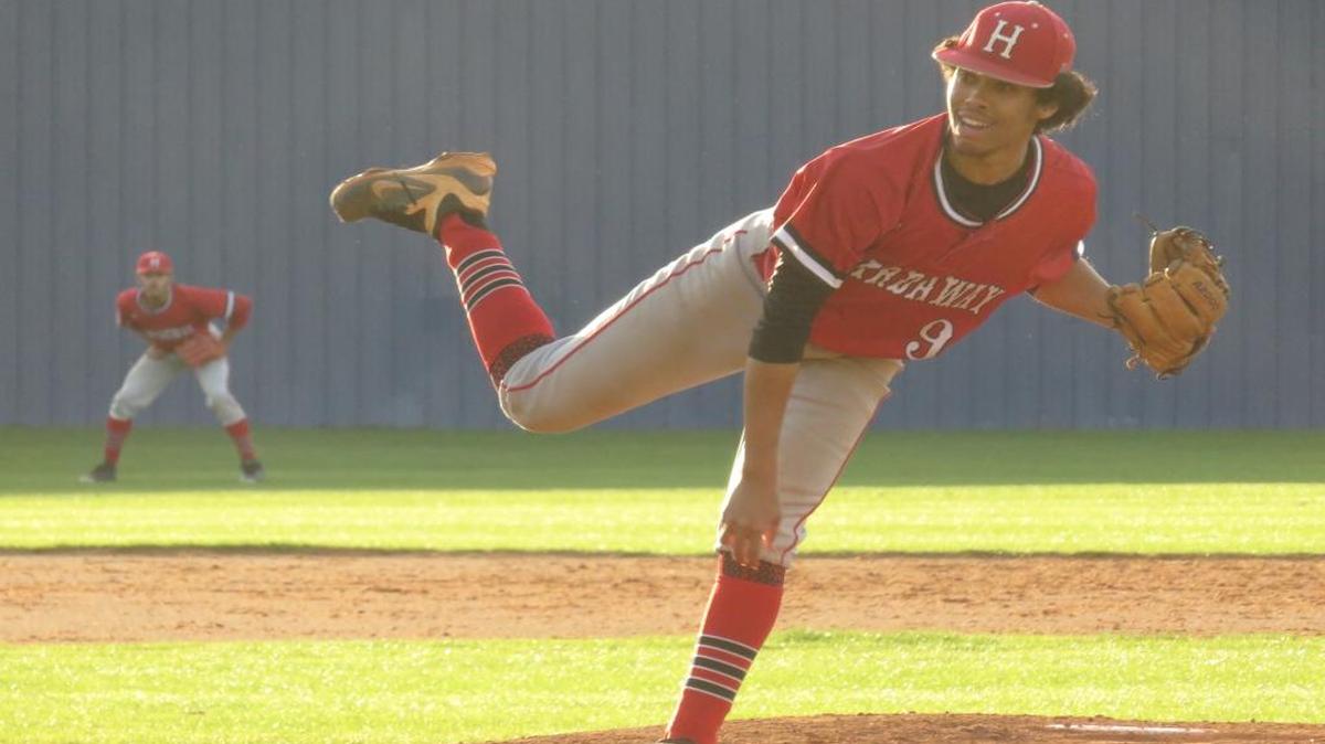 Hardaway starting pitcher Mykel Page finished off a strong afternoon of baseball for the Hawks, throwing the second no-hitter of the day as Hardaway took care of Westover on April 20, 2017.