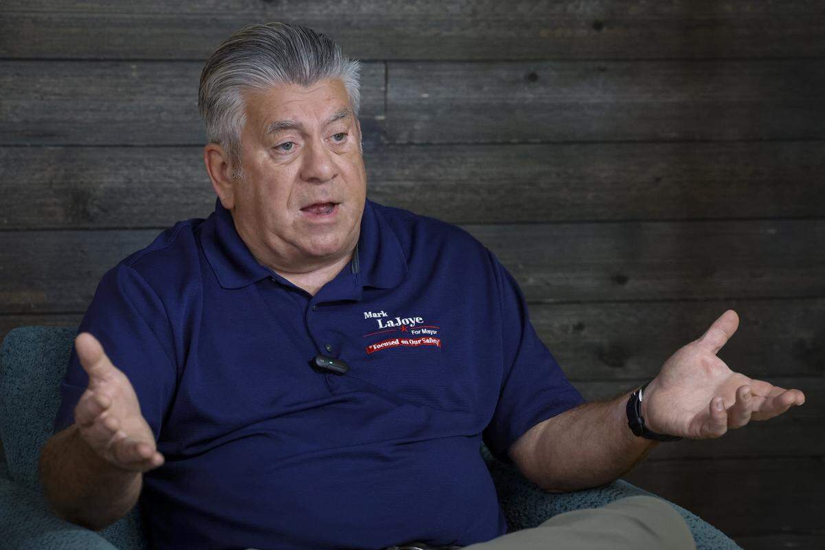 Mark LaJoye , a mayoral candidate in Columbus, talks with the Ledger-Enquirer during an interview March 18, 2026.