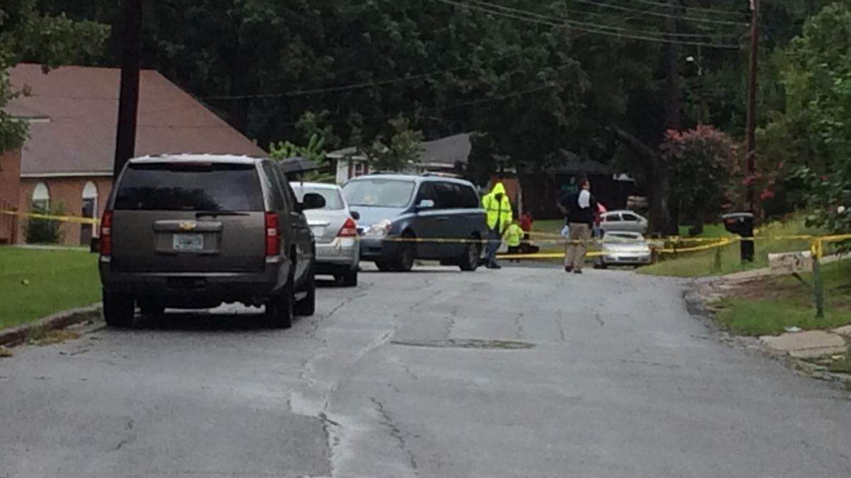 Police blocked a section of Esquiline Drive after a man was shot during a late morning dispute .