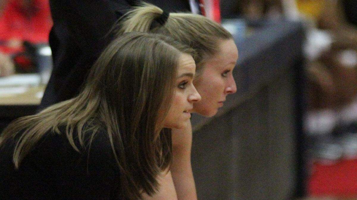 Columbus State assistant coach Kiersten Reid , second from right, will coach the team on Saturday at Augusta. 
 (Anne Appleton/Columbus State University)