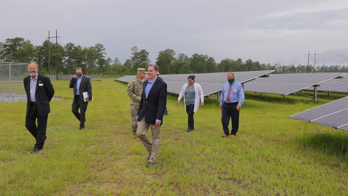 COL Matthew Scalia, Garrison Commander, lead an installation tour for Mr. Bryan Gossage and Mr. Jack Surash June 25, 2020 at the 30 Megawatt solar field located in Alabama just along the Georgia-Alabama border.