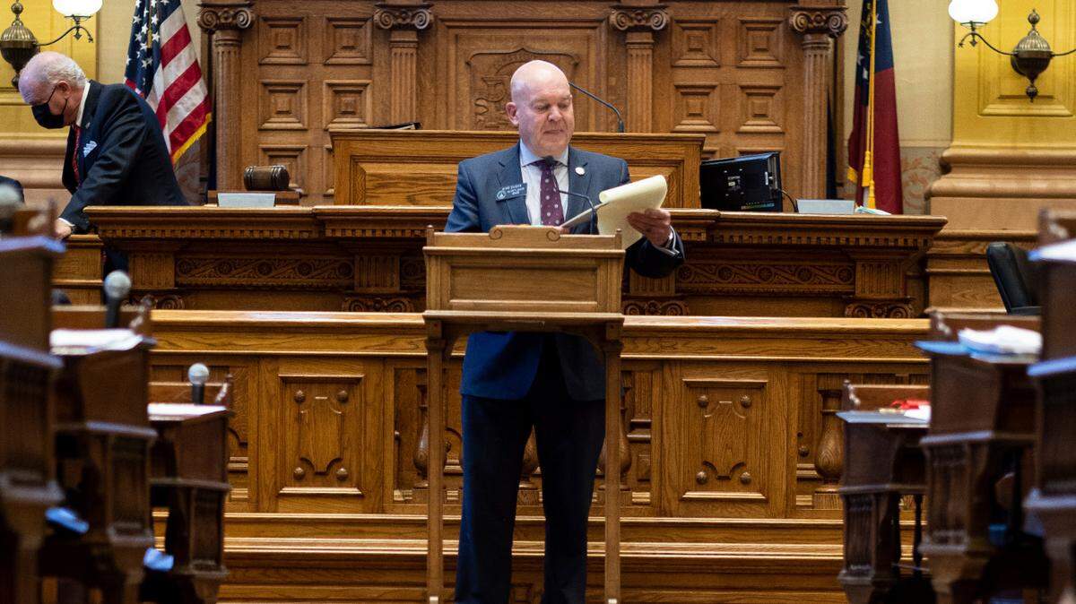 Georgia State Sen. Mike Dugan (R-Carrollton) announced his bid for the 3rd Congressional District in Georgia (AP Photo/Ben Gray)