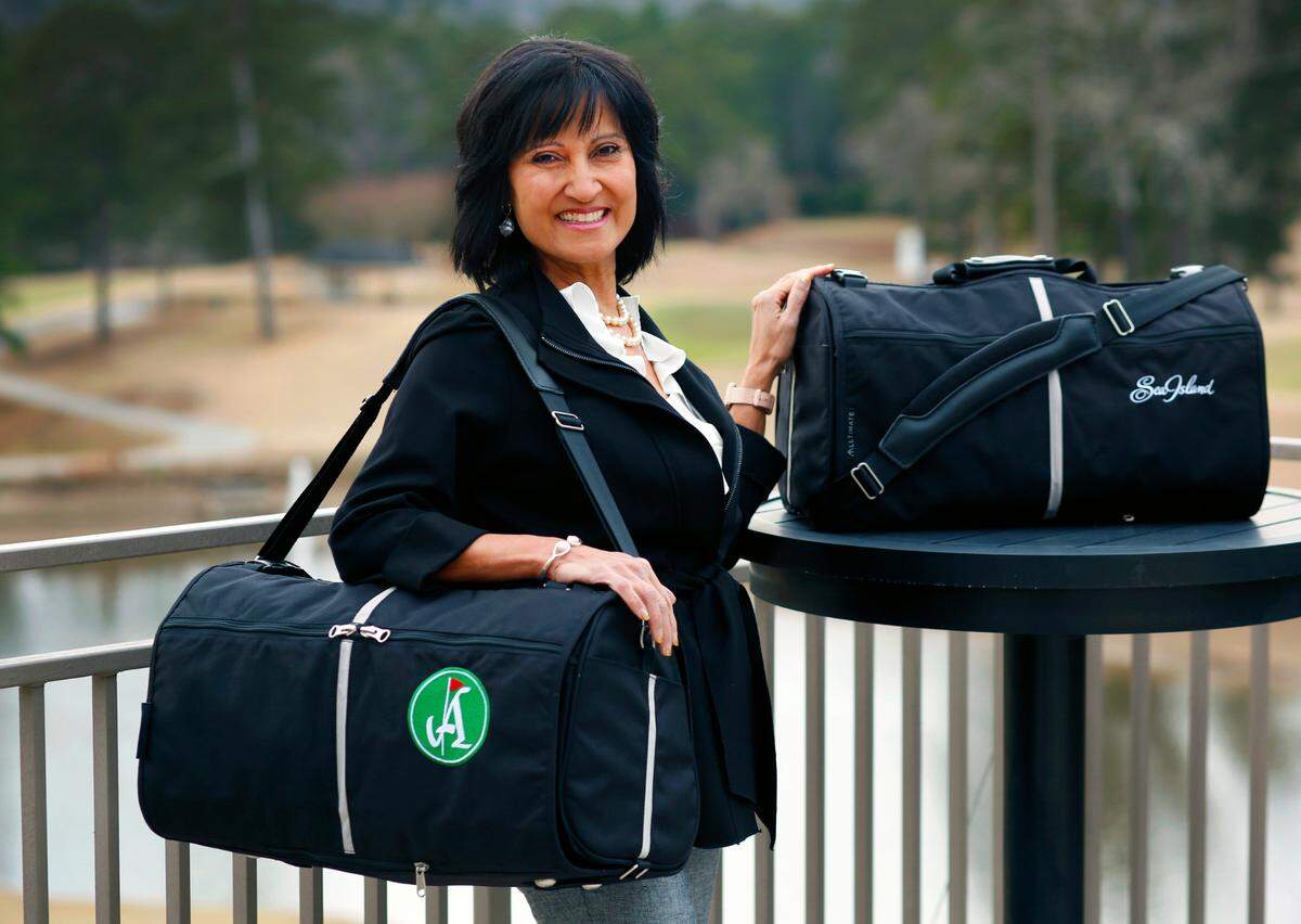 Rashmi J. Hudson, inventor and founder of Alltimate, shows the luggage she designed and created that is a 3-in-1 design. It includes a garment bag, duffle bag, multi-function day pack. It also includes a comfort strap. 1/20/2023