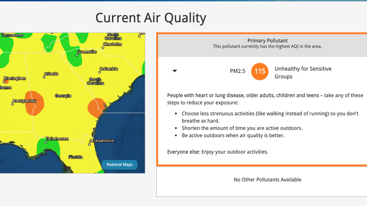 Members of certain groups in Columbus may want to limit outdoor exposure Dec. 2, 2021 due to the lower air quality. The air quality index for Columbus was recorded at 116, or “unhealthy for sensitive groups,” as of 9 a.m. EST, according to AirNow.