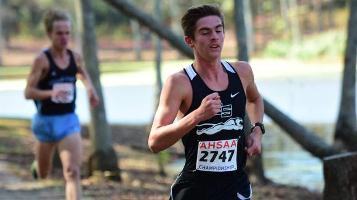 Smiths Station senior Silas Franklin finished third Saturday in the Class 7A boys race during the Alabama High School Athletic Association state cross country championships at Oakville Indian Mounds Park.