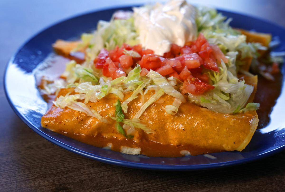 Molcajete Mexican Restaurant, 5237 Route 219 in Fortson, has a variety of dishes on the menu, including chicken enchiladas, pictured Oct. 15, 2025.
