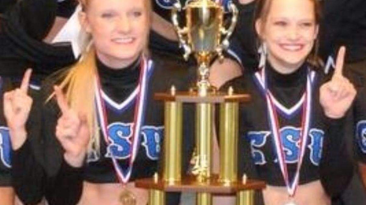 Katie Birkhead, left, and Chelsie Horton became friends and Columbus State University Cheer teammates in 2012. On May 29, Birkhead will donate a kidney to Horton.