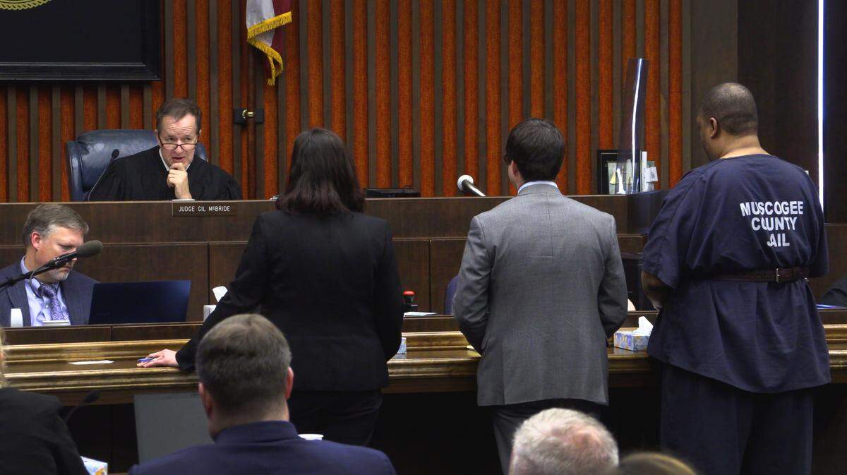 Superior Court Judge Gil McBride sentenced Antonio Bernard “Tony” Willis, far right, to 30 years in prison Wednesday during a sentence hearing. 01/04/2023